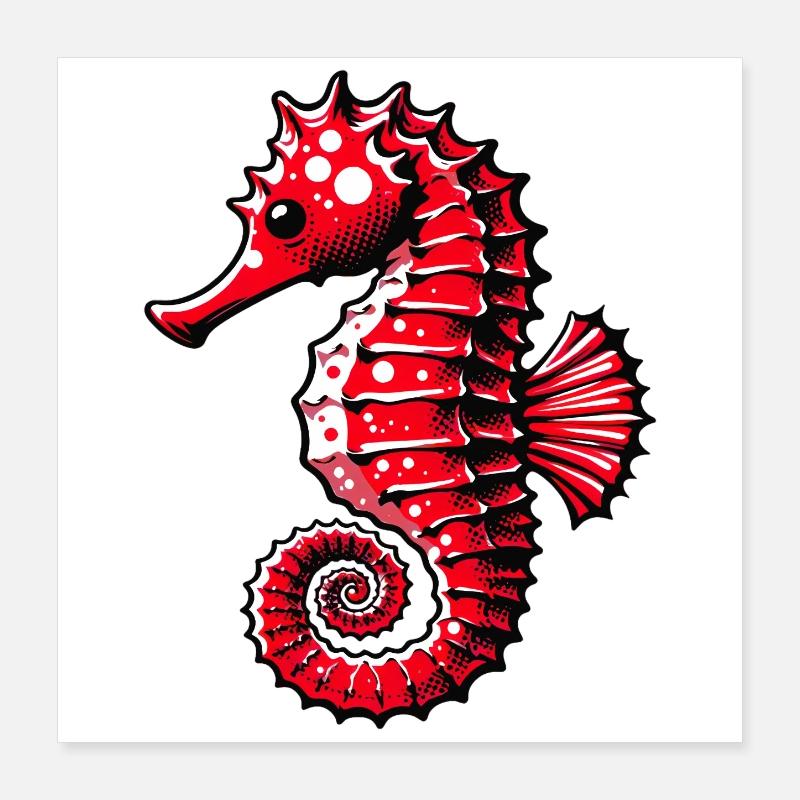 Seepferdchen Poster 40x40 cm