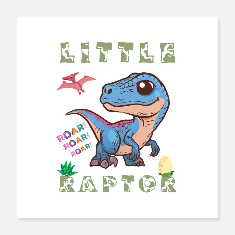 prähistorischer Dinosaurier fleischfressender Greifvogel Kreidezeit Poster 40x40 cm