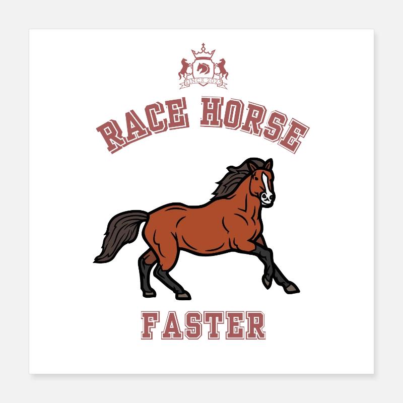 Fumier de cheval de course Poster 40 x 40 cm