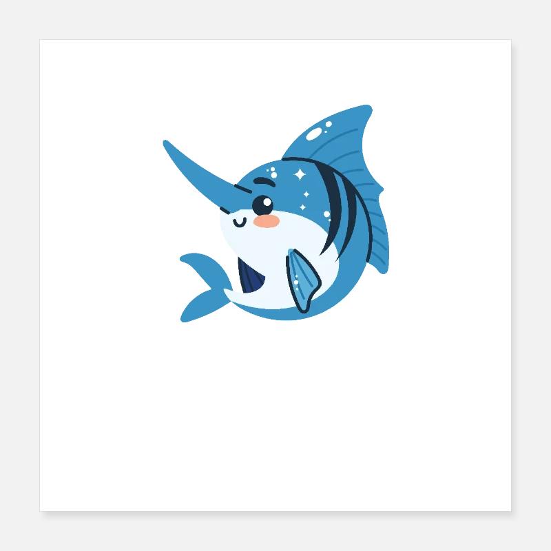 Swordfish on the move Poster 16" x 16" (40x40 cm)