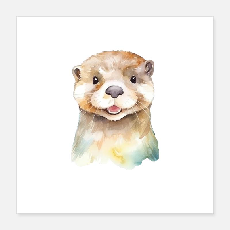 Loutre joueuse Poster 40 x 40 cm
