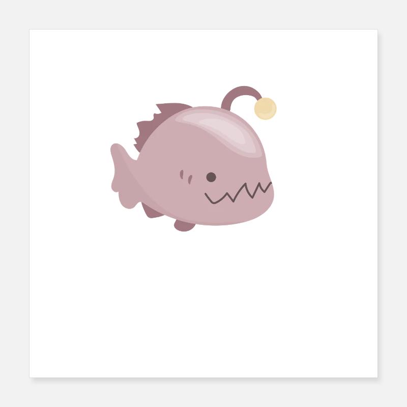 Bioluminescent frogfish Poster 16" x 16" (40x40 cm)