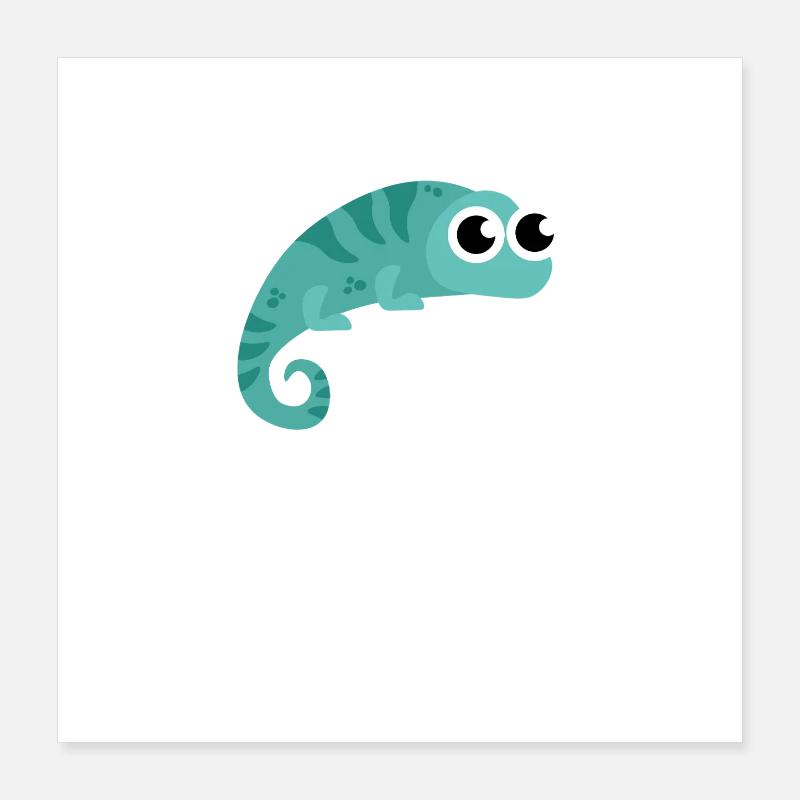 Caméléon unique et ambulant Poster 40 x 40 cm