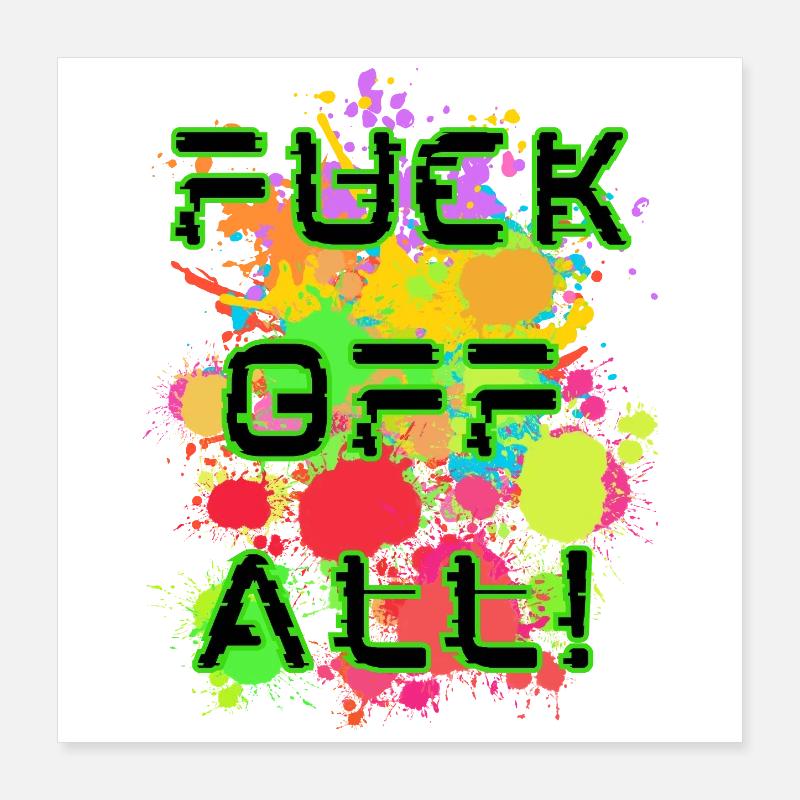 Explosion der Farben mit Untertiteln Poster 40x40 cm