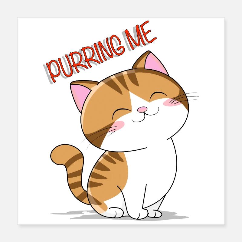 Purring me katze Poster 40x40 cm