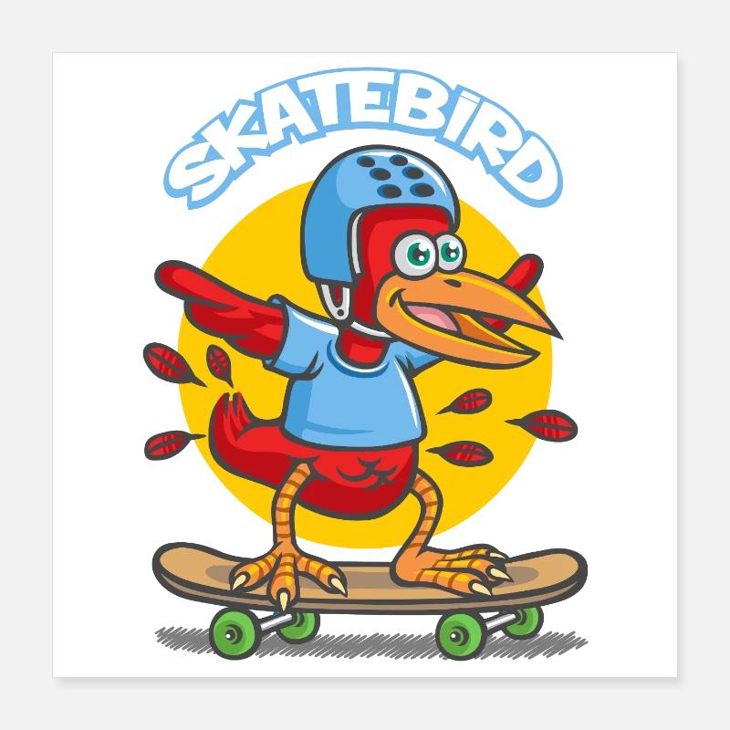Skatebird Poster 40x40 cm