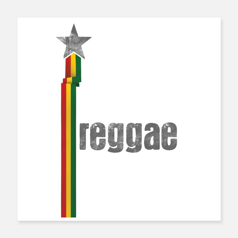 Conception de logo Reggae Star Rasta Poster 40 x 40 cm