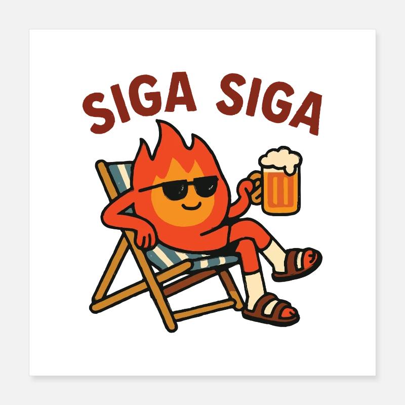 Chypriote Siga Siga Sun Poster 40 x 40 cm