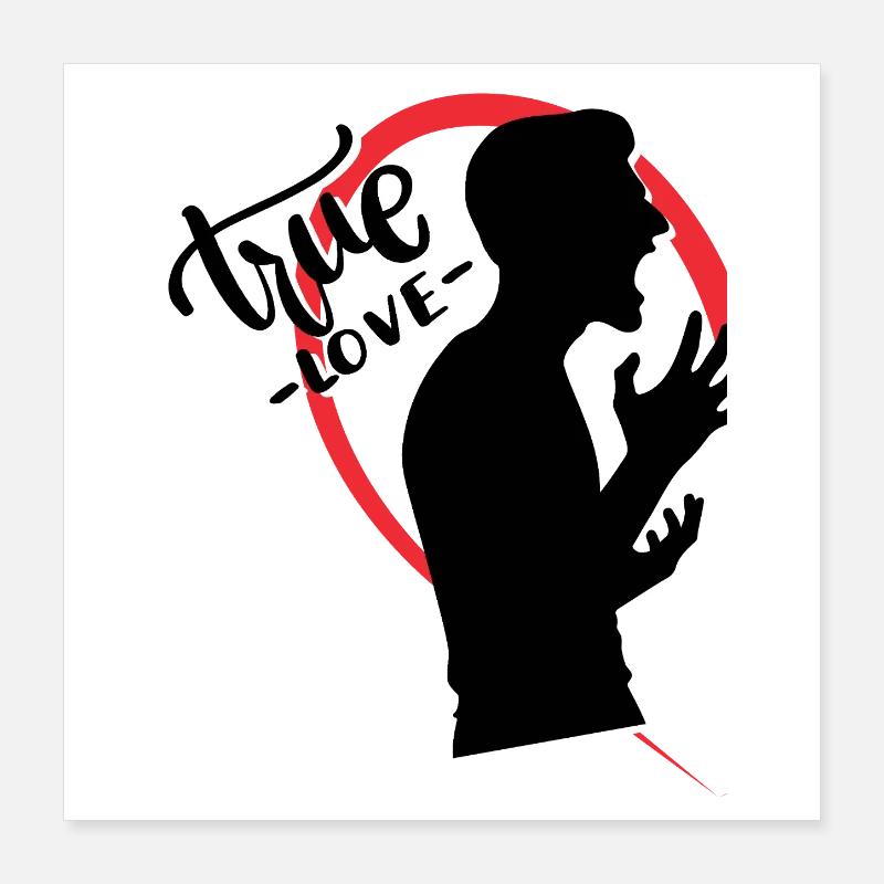 Screaming guy half heart Poster 16" x 16" (40x40 cm)