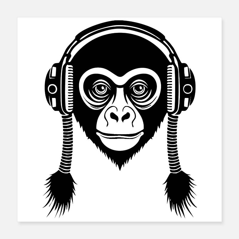 Subwoofer Monkey Head Deep Bass Edition Shirt Poster 16" x 16" (40x40 cm)