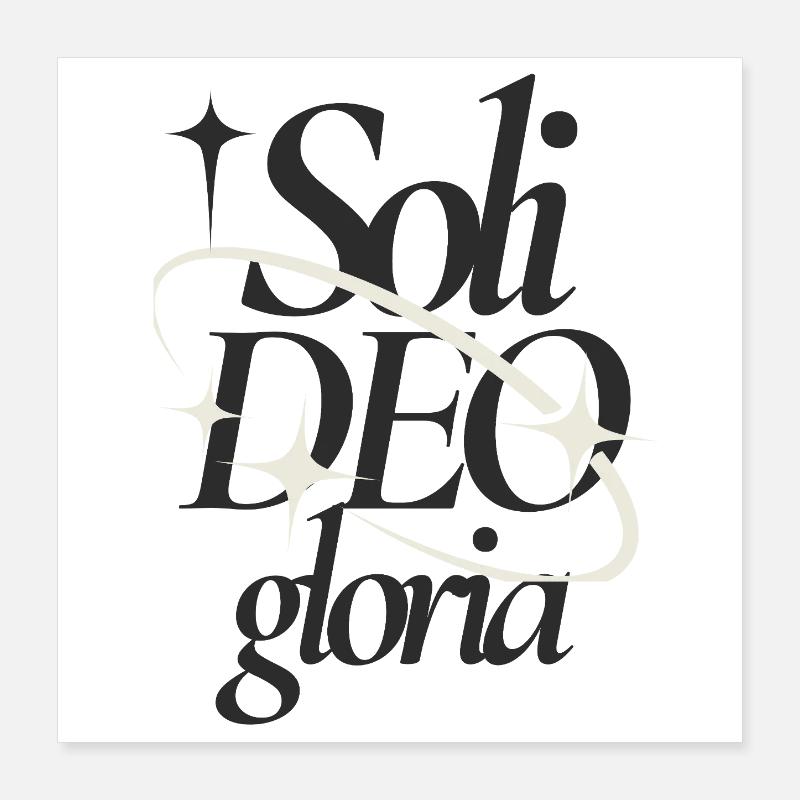 Soli Deo Gloria T-shirt typographique Poster 40 x 40 cm