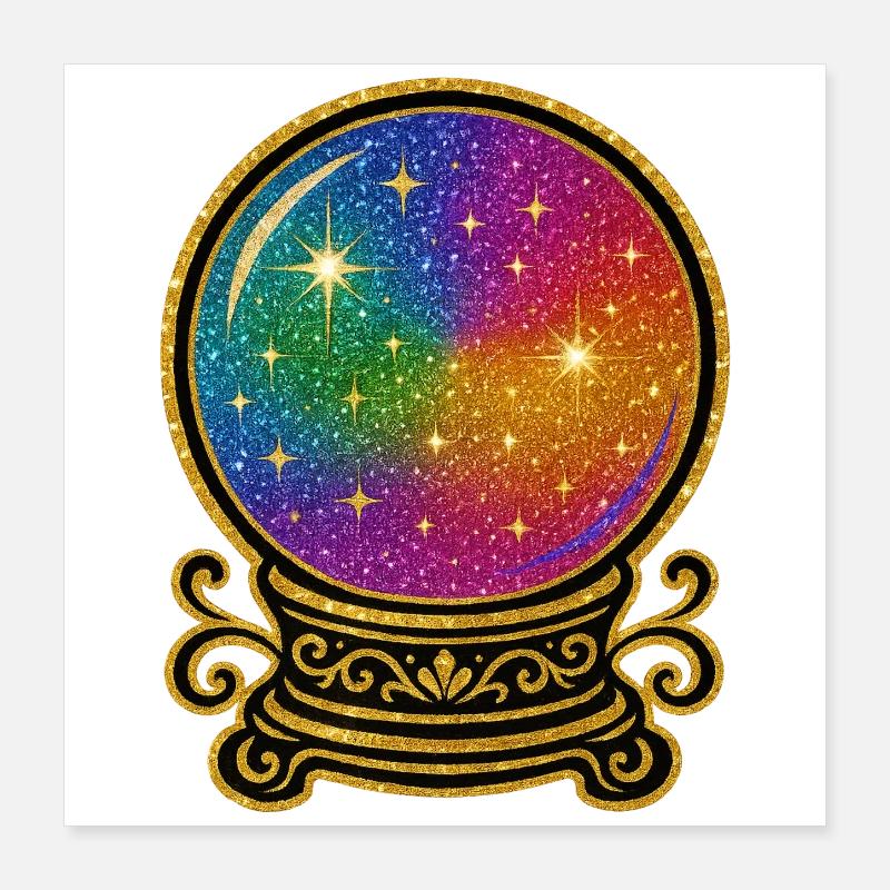 Regenbogen Kristallkugel Glamour | Glaskugel Poster 40x40 cm