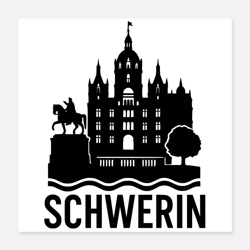 schwerin silhouette Poster 40x40 cm