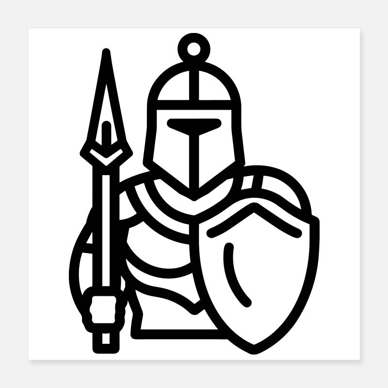 guerrier Poster 40 x 40 cm