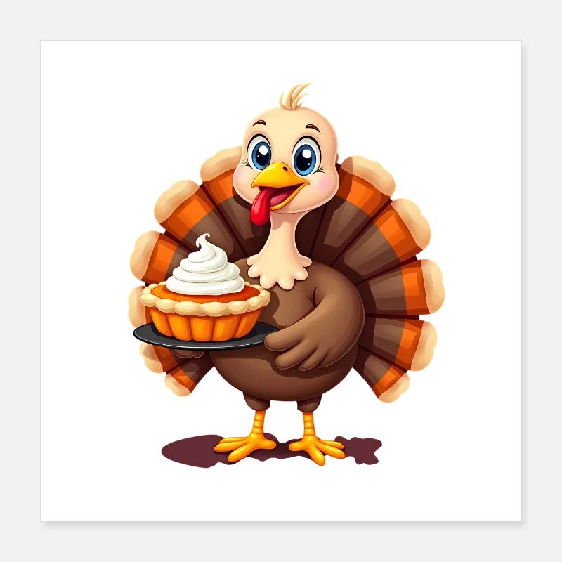 Thanksgiving Drôle Dinde de Thanksgiving Poster 40 x 40 cm