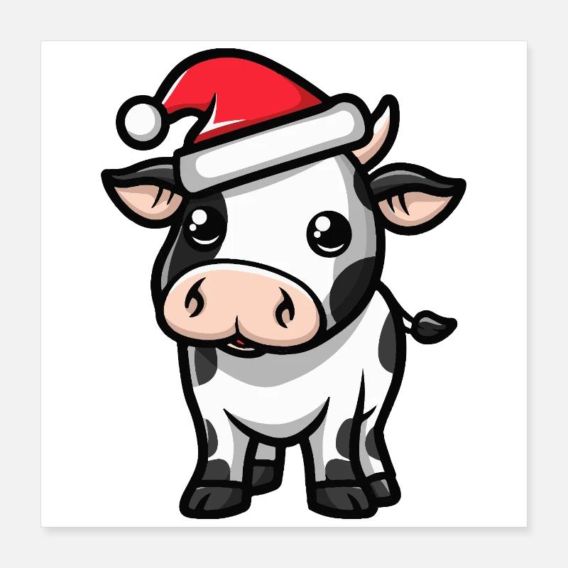 Cow Christmas Poster 16" x 16" (40x40 cm)
