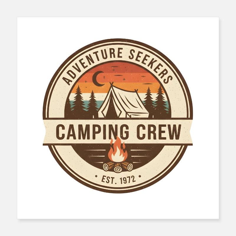 Aventure de l’équipe de camping Poster 40 x 40 cm