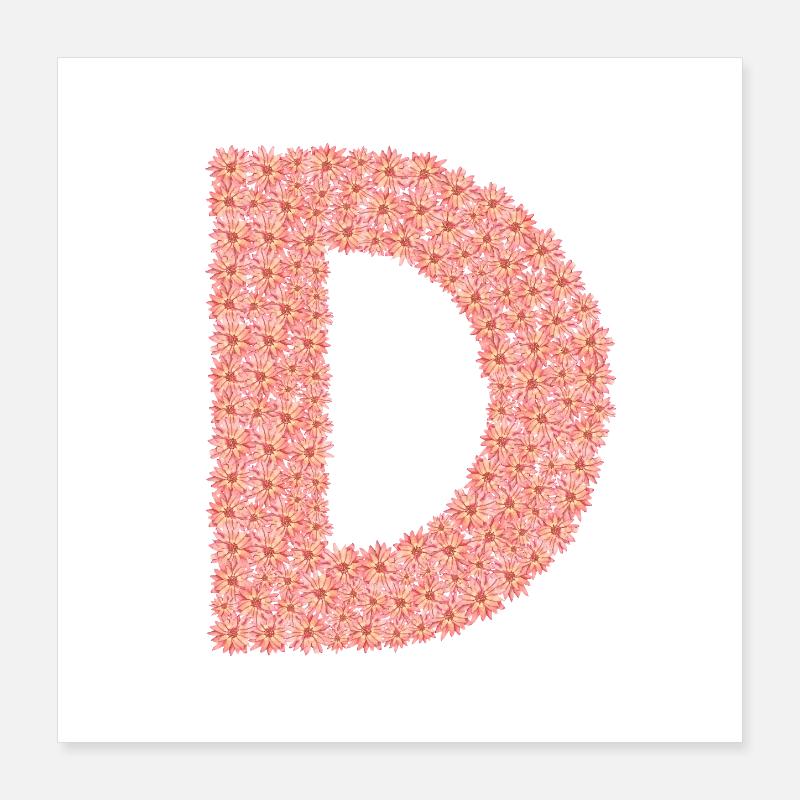 D, wie Dear- ein Buchstabe, der berührt Poster 40x40 cm