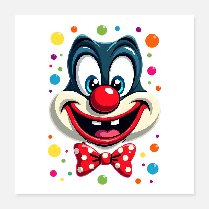 Déguisement de clown de carnaval Carnaval Carnaval Poster 40 x 40 cm