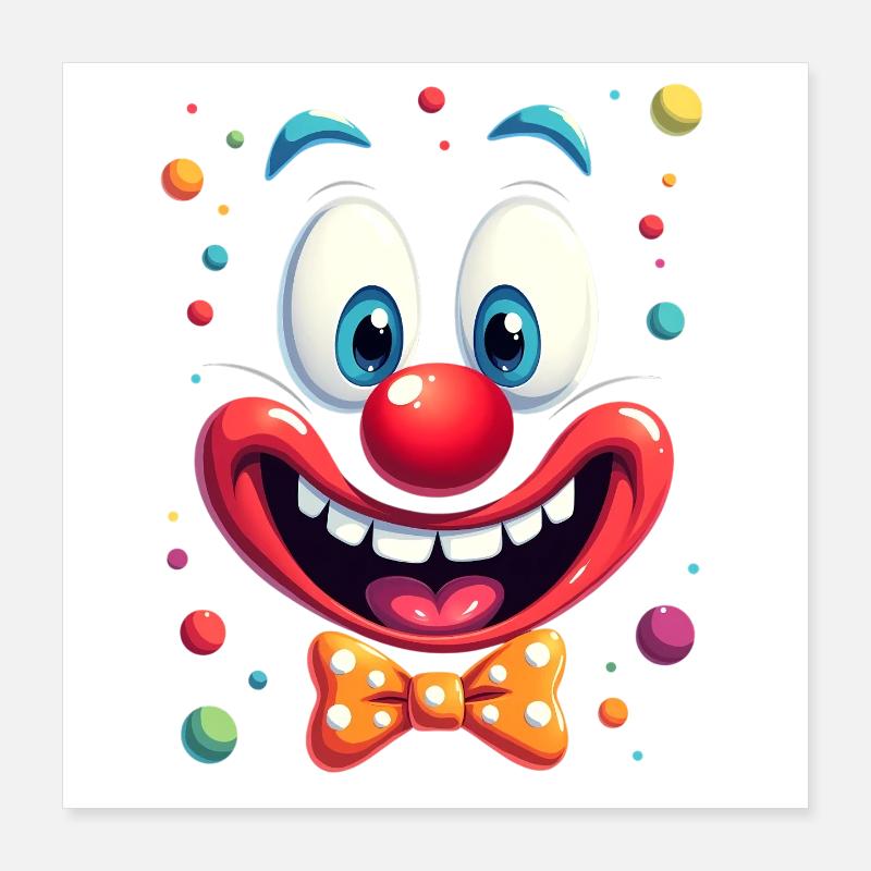 Déguisement de clown de carnaval Carnaval Carnaval Poster 40 x 40 cm