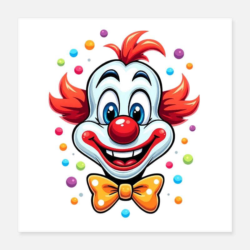 Déguisement de clown de carnaval Carnaval Carnaval Poster 40 x 40 cm