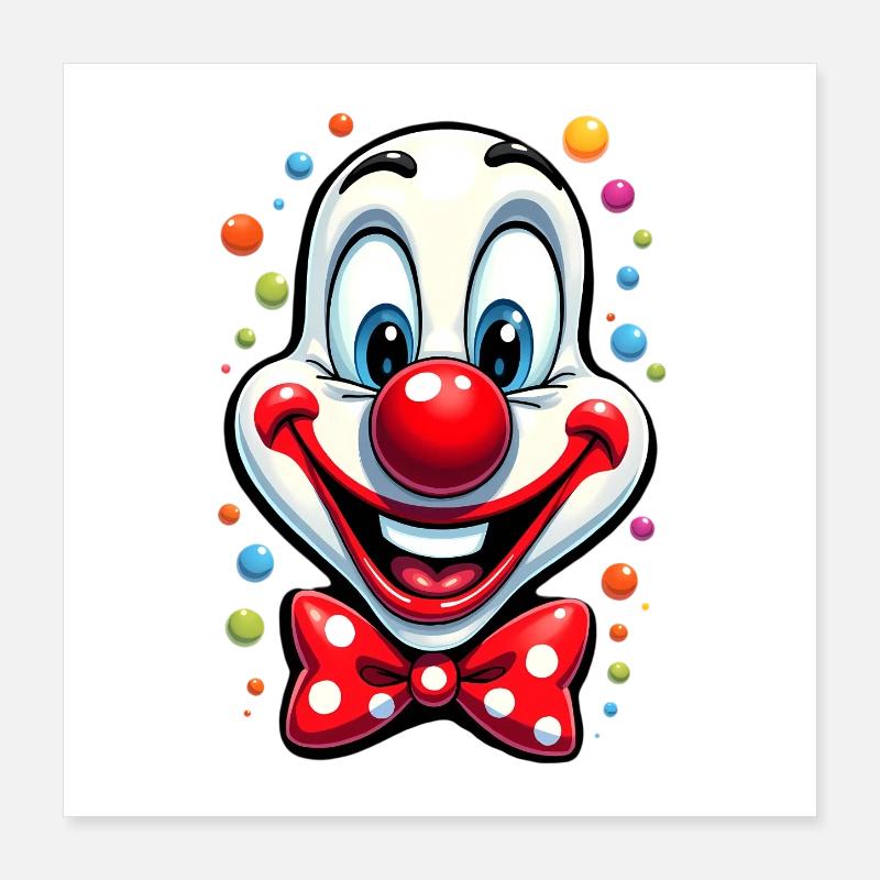 Déguisement de clown de carnaval Carnaval Carnaval Poster 40 x 40 cm