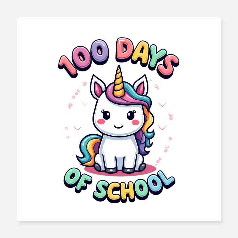 100e jour d’école 100 jour d’école des enfants Poster 40 x 40 cm