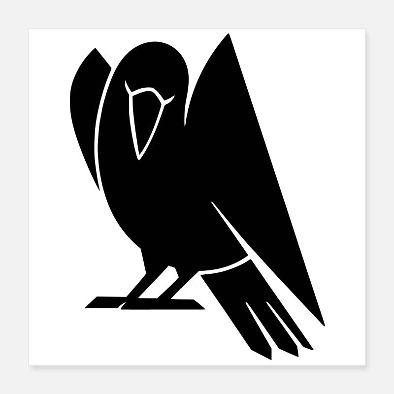 Silhouette d’oiseau minimaliste Poster 40 x 40 cm