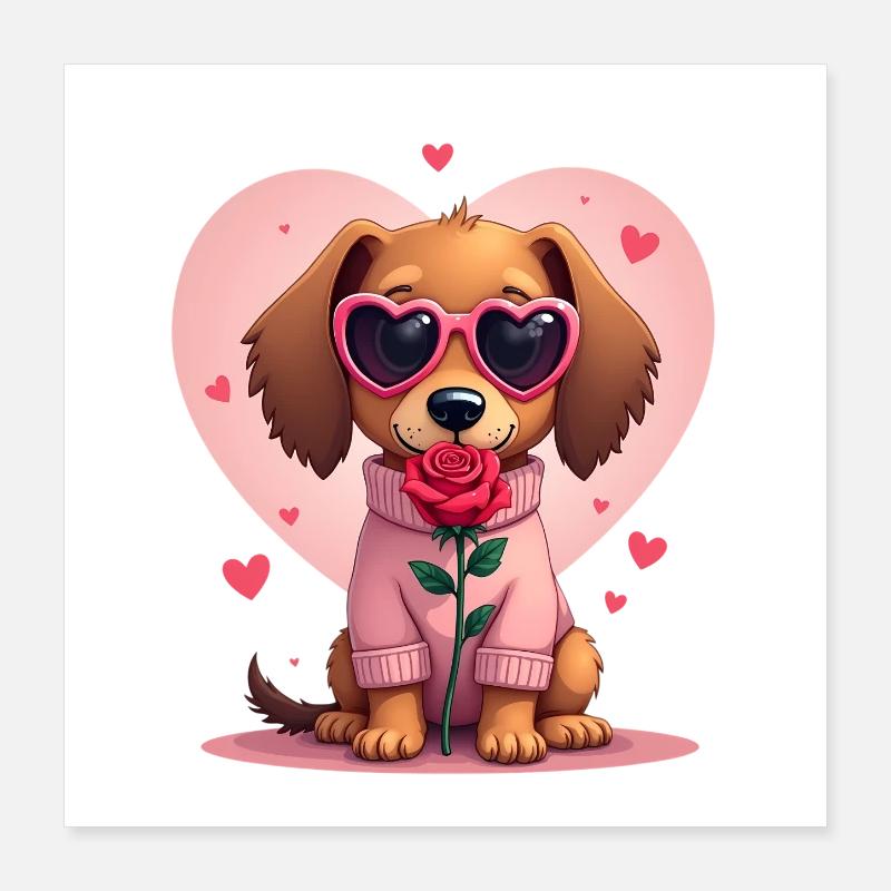 Dackel teckel teckel tekel Poster 40 x 40 cm