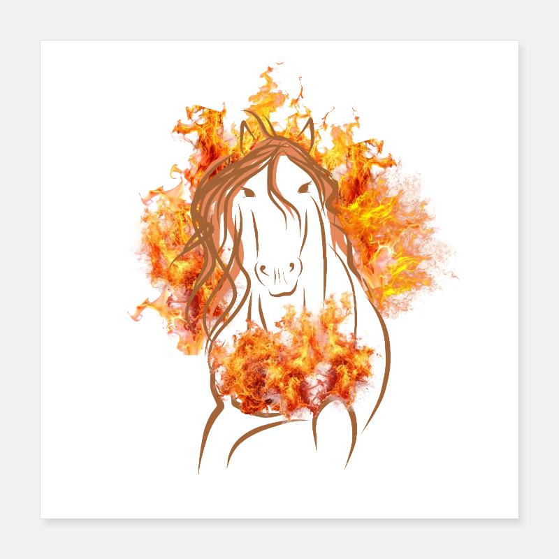 Cheval de Feu - Porte ta puissance vers l’extérieur Poster 40 x 40 cm