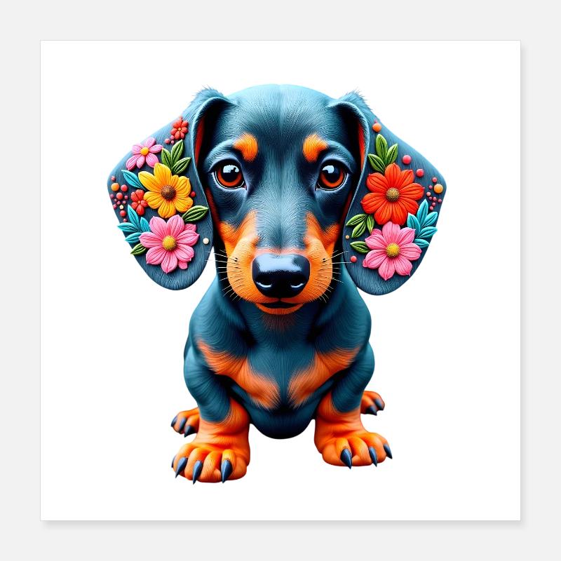 Dackel Dachshund Tekel Poster 40x40 cm
