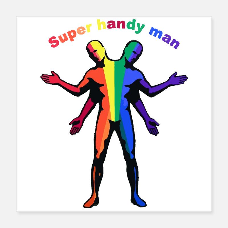 Super Bricoleur Arc-en-ciel Poster 40 x 40 cm