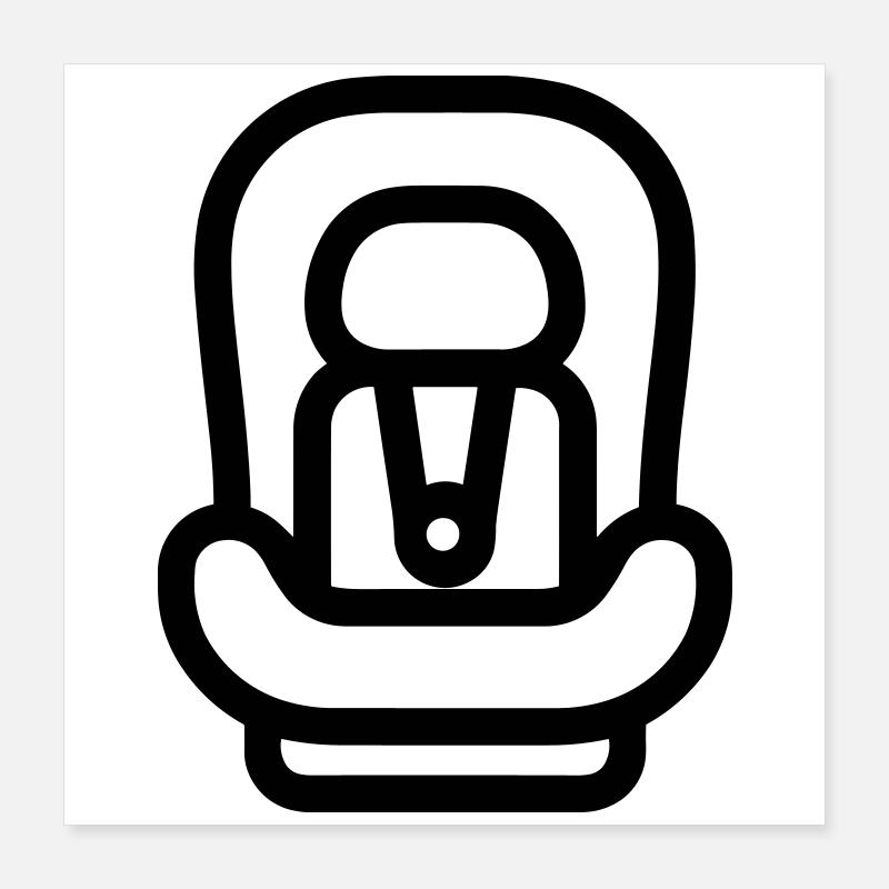 siège auto bébé - Poster 40 x 40 cm - blanc