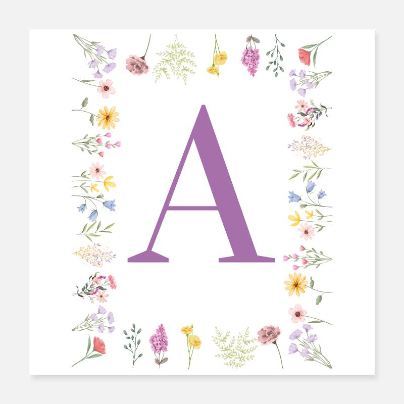 Initiale florale Poster 40 x 40 cm