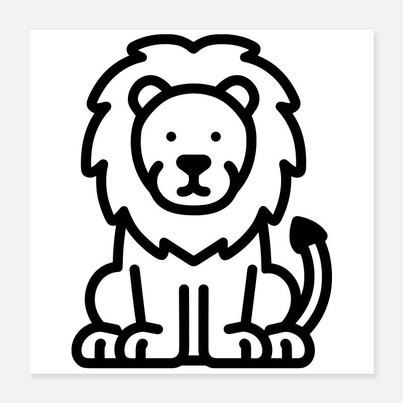 lion Poster 16" x 16" (40x40 cm)