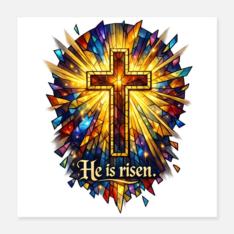 He is risen Poster 40x40 cm