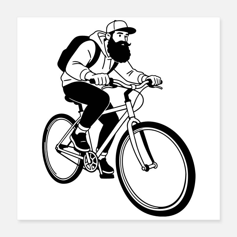 Hipster moto Poster 40 x 40 cm