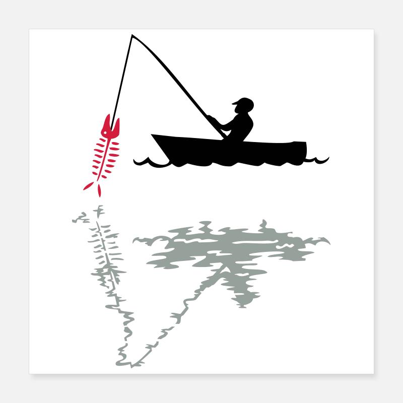 pêcheur Poster 40 x 40 cm