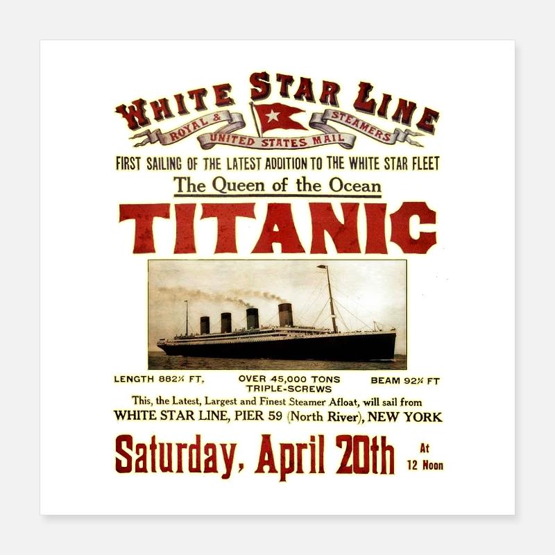 TITANIC VINTAGE CREATION Louis RUNEMBERG © Adagp Poster 16" x 16" (40x40 cm)