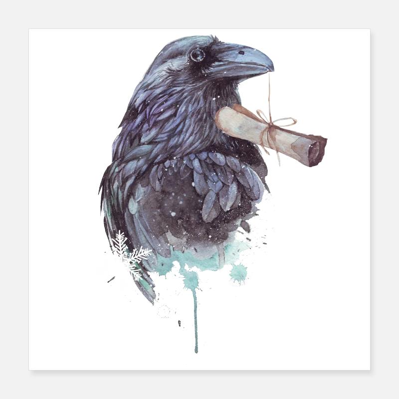 Briefrabe Hexenvogel Mystisches Design Poster 40x40 cm