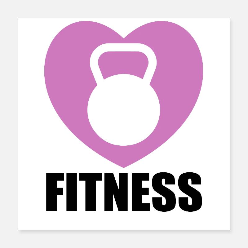 Kettlebell design in purple heart Poster 16" x 16" (40x40 cm)