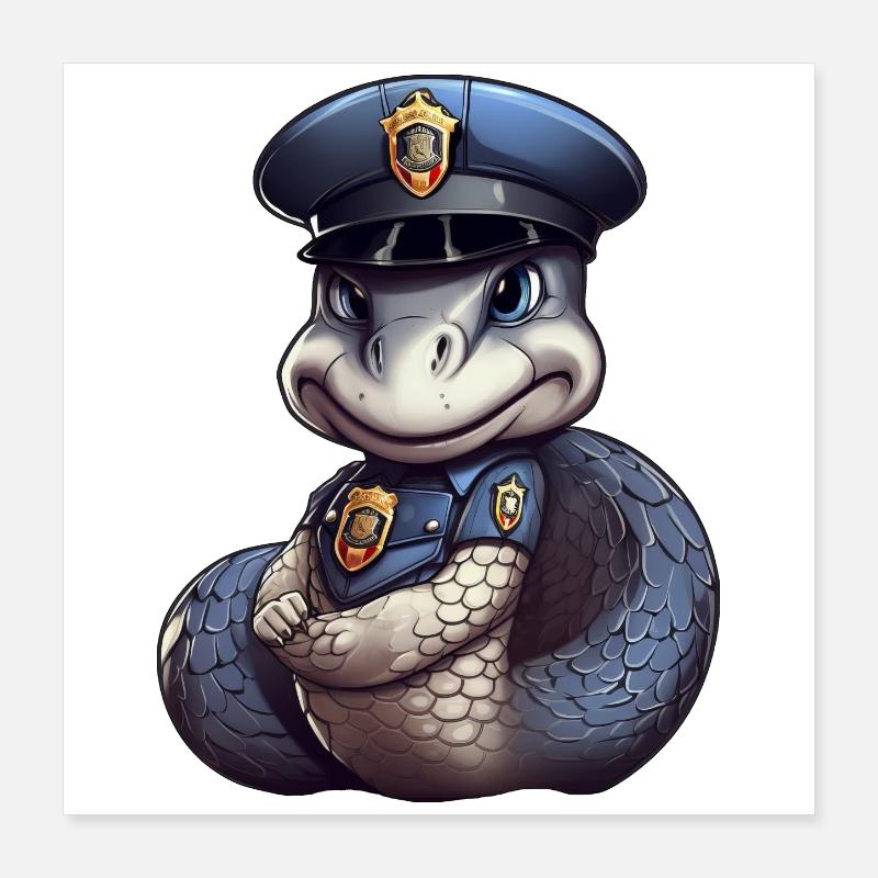 Polizei Schlange Poster 40x40 cm