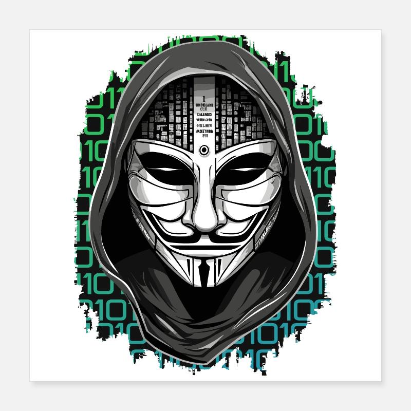 Anonymous Hacker Poster 40x40 cm