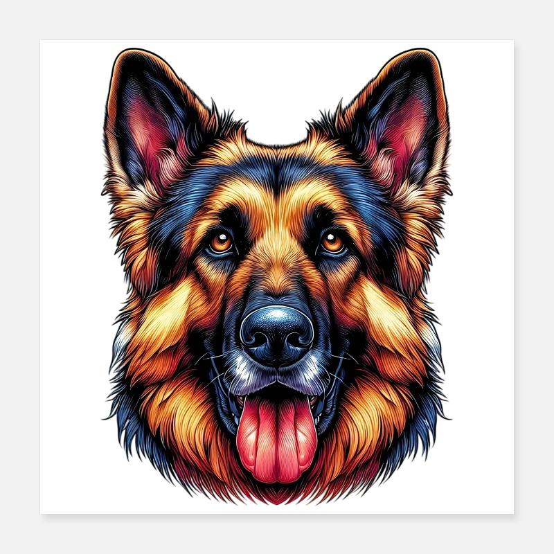 Berger allemand Poster 40 x 40 cm