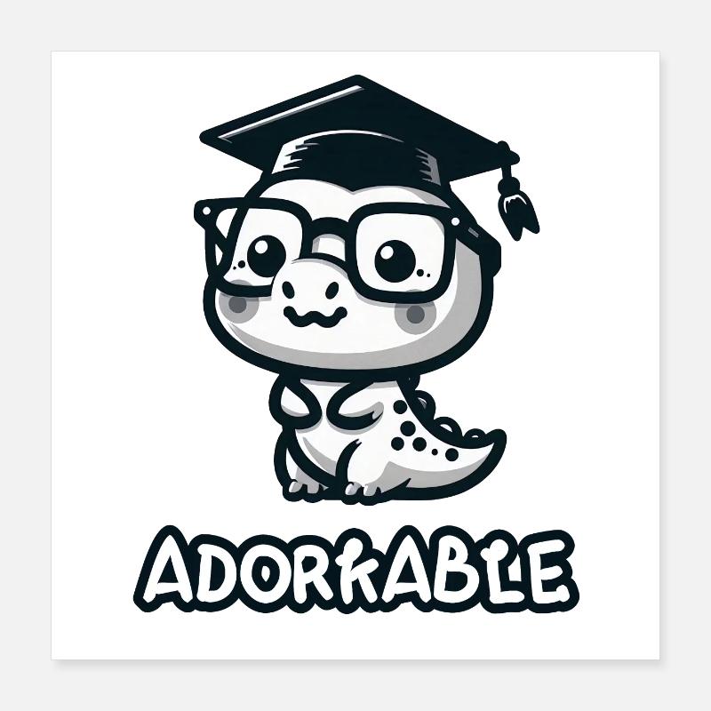Adorkable Grad: Too Cool for School! Poster 16" x 16" (40x40 cm)