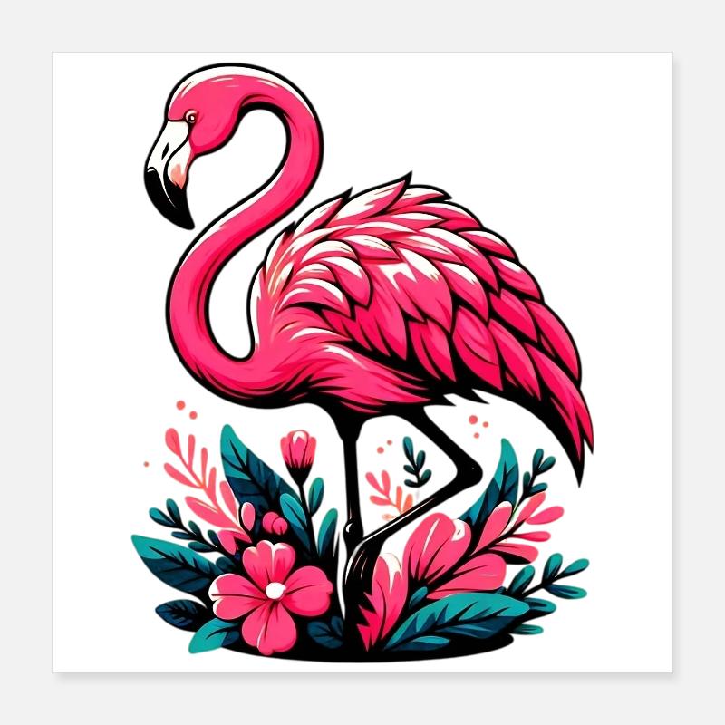 Flamingo Poster 16" x 16" (40x40 cm)