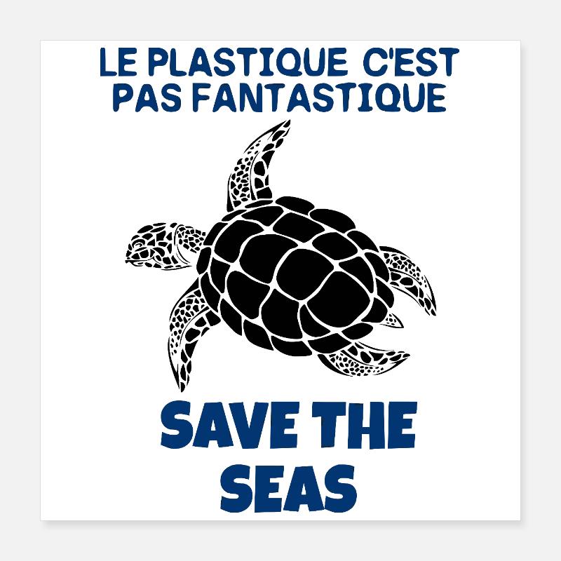 Rettet das Meer Poster 40x40 cm