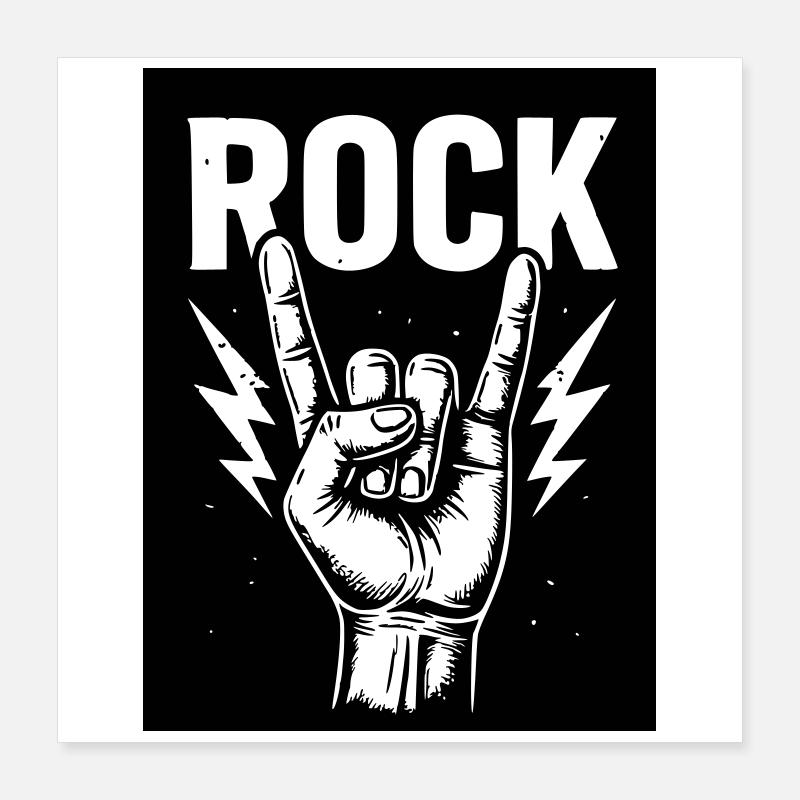 Rock on Poster 40x40 cm