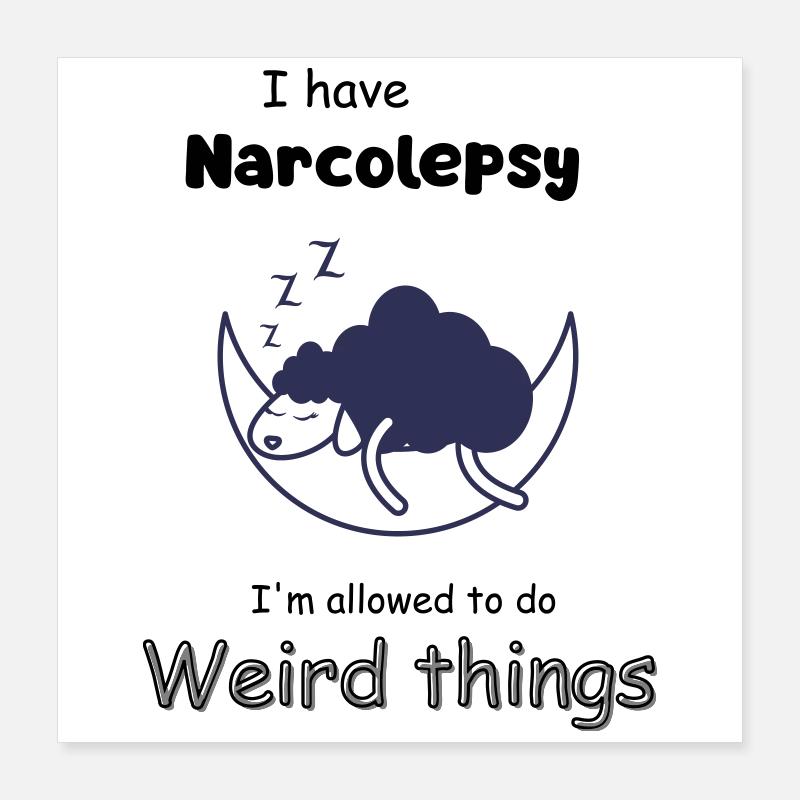 Sleeping sheep in the moonlight with narcolepsy Poster 16" x 16" (40x40 cm)