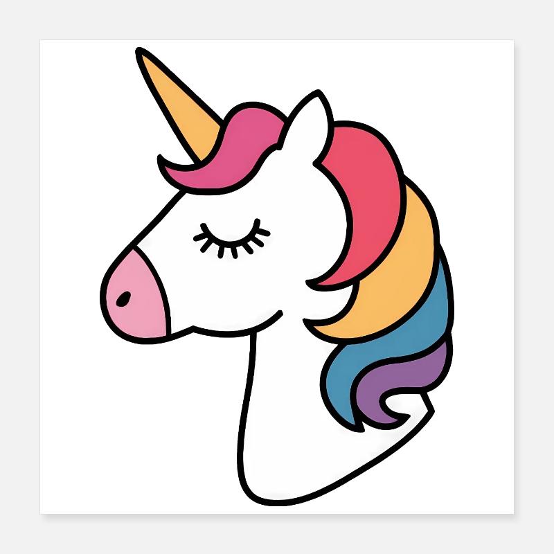 Rainbow Unicorn Poster 16" x 16" (40x40 cm)